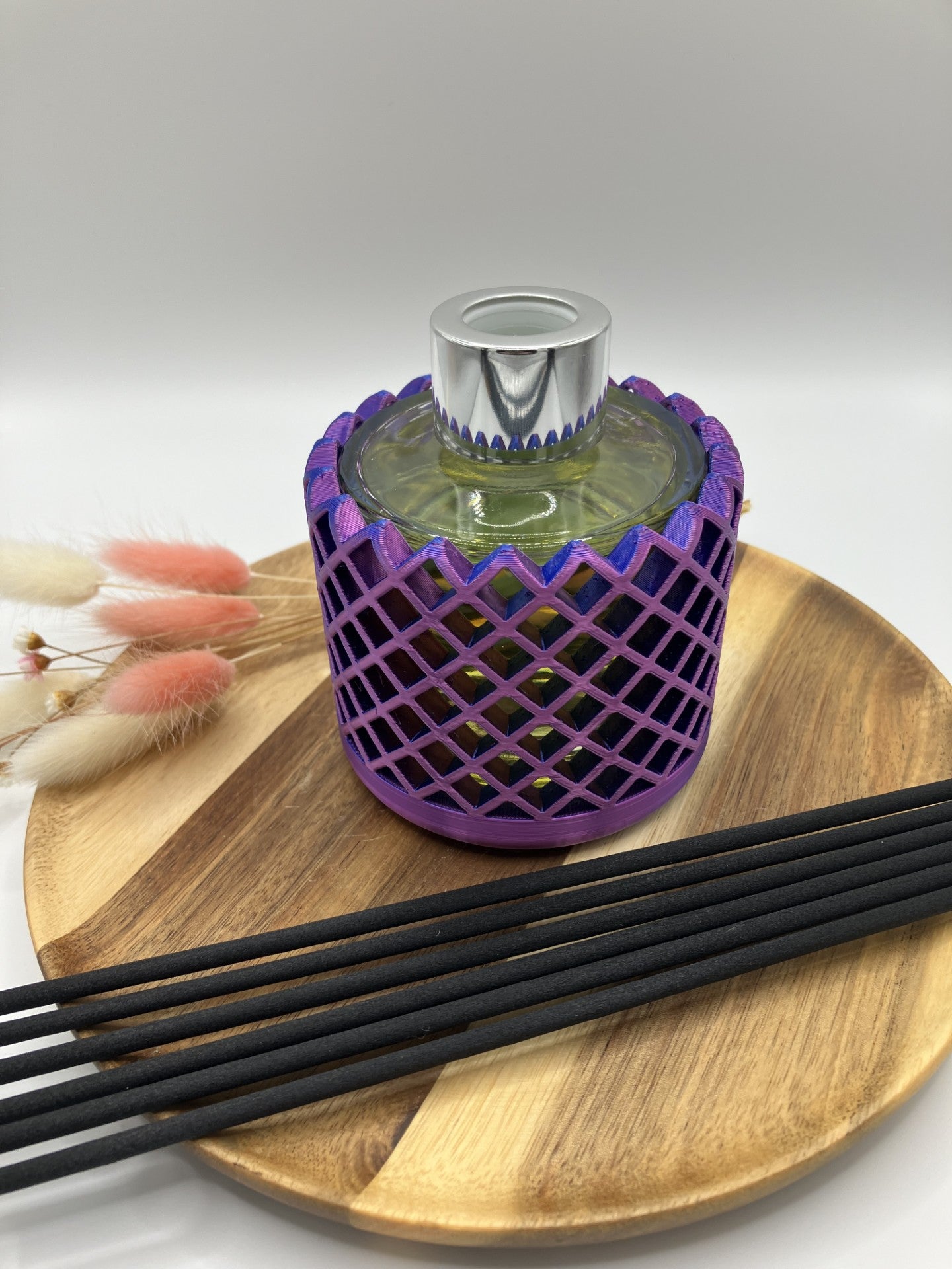 3d printed Reed Diffuser sleeve (mesh) with 100 ml bottle, Reeds with a choice of fragrance and colour